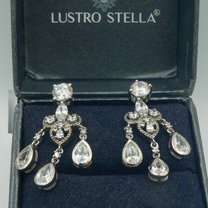 LUSTRO STELLA Swarovski Zirconia Chandelier Earrings